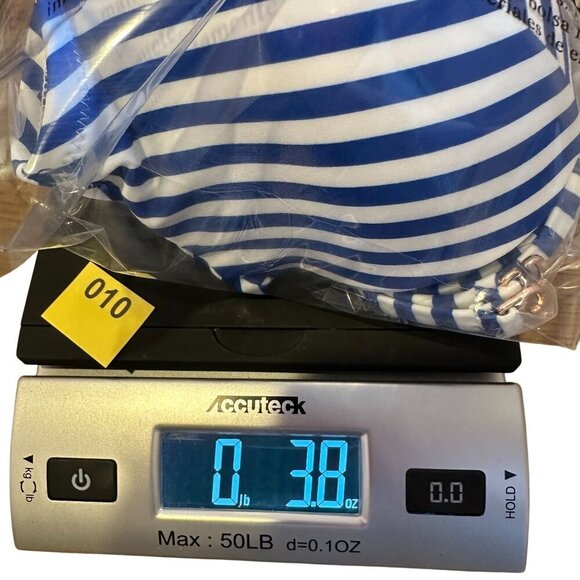 Shade & Shore Light Lift Bandeau Bikini Top Blue White Stripe Women 34C Nautical - Picture 16 of 16